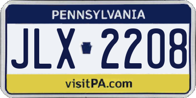 PA license plate JLX2208
