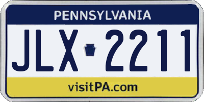 PA license plate JLX2211
