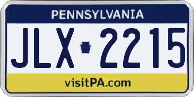PA license plate JLX2215