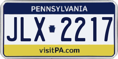 PA license plate JLX2217