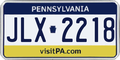 PA license plate JLX2218
