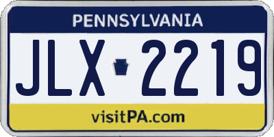 PA license plate JLX2219