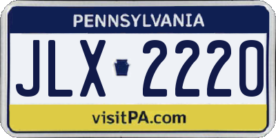 PA license plate JLX2220