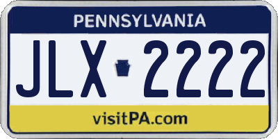 PA license plate JLX2222