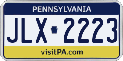 PA license plate JLX2223