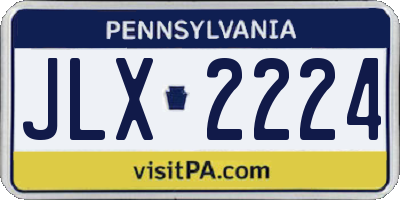 PA license plate JLX2224