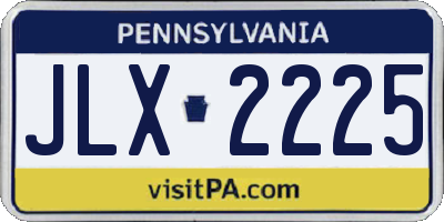 PA license plate JLX2225