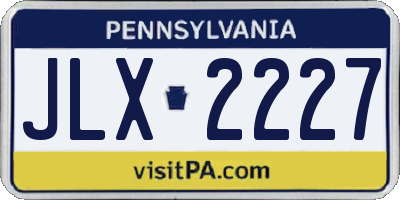 PA license plate JLX2227