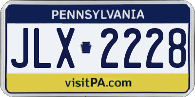 PA license plate JLX2228