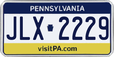 PA license plate JLX2229
