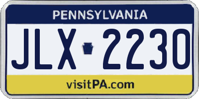PA license plate JLX2230