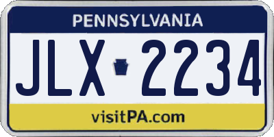 PA license plate JLX2234