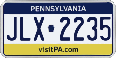 PA license plate JLX2235