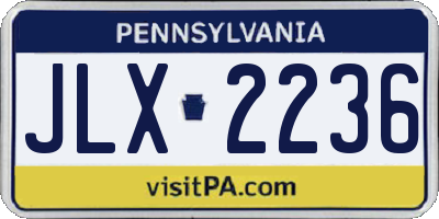 PA license plate JLX2236