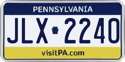 PA license plate JLX2240