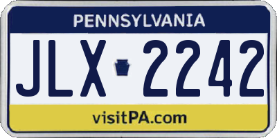 PA license plate JLX2242