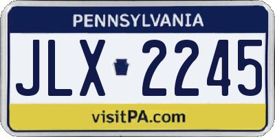 PA license plate JLX2245