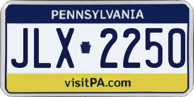 PA license plate JLX2250