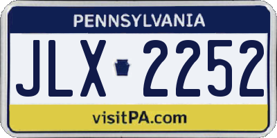 PA license plate JLX2252
