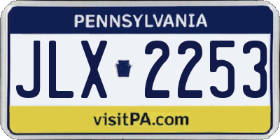 PA license plate JLX2253