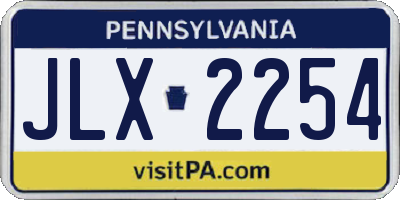 PA license plate JLX2254
