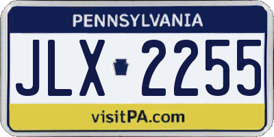PA license plate JLX2255