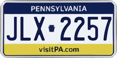 PA license plate JLX2257