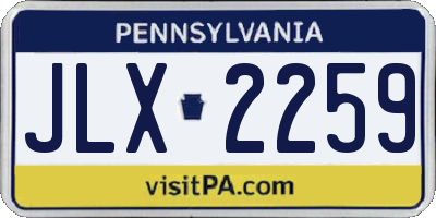 PA license plate JLX2259