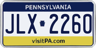 PA license plate JLX2260