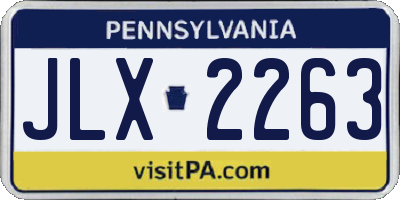 PA license plate JLX2263