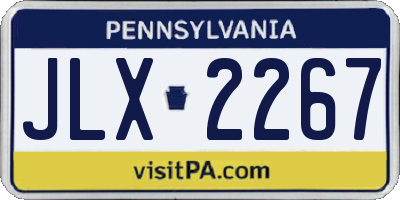 PA license plate JLX2267