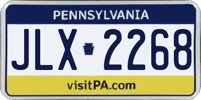 PA license plate JLX2268