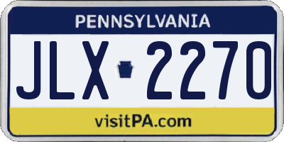 PA license plate JLX2270