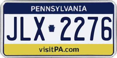 PA license plate JLX2276