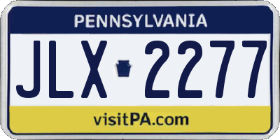 PA license plate JLX2277