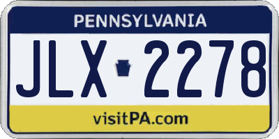PA license plate JLX2278