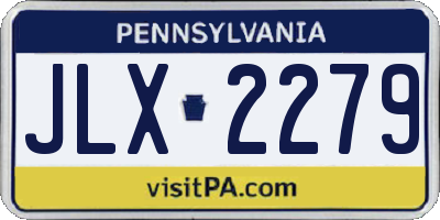PA license plate JLX2279