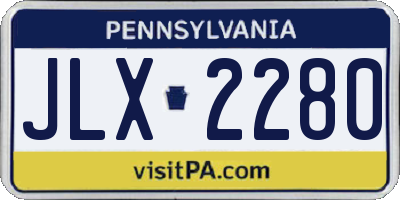 PA license plate JLX2280