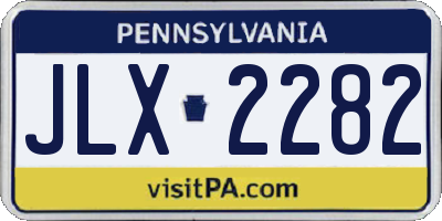 PA license plate JLX2282