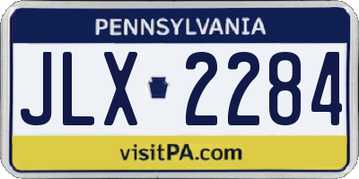 PA license plate JLX2284