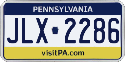 PA license plate JLX2286