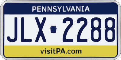 PA license plate JLX2288