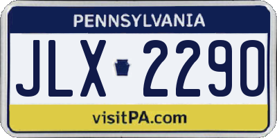 PA license plate JLX2290