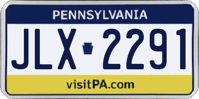 PA license plate JLX2291