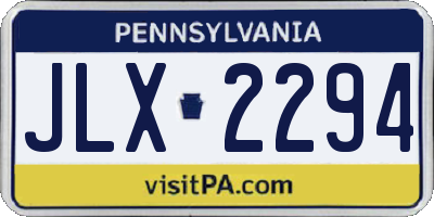 PA license plate JLX2294
