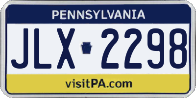 PA license plate JLX2298
