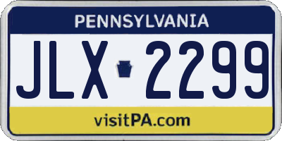 PA license plate JLX2299