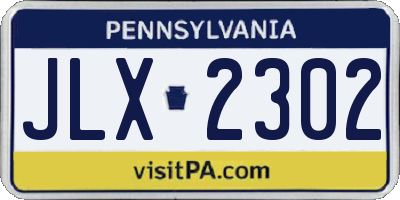 PA license plate JLX2302