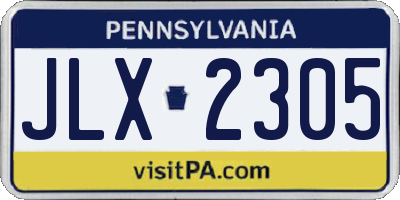 PA license plate JLX2305
