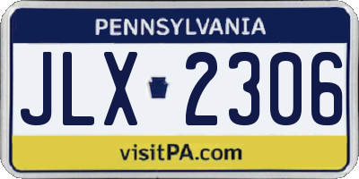 PA license plate JLX2306